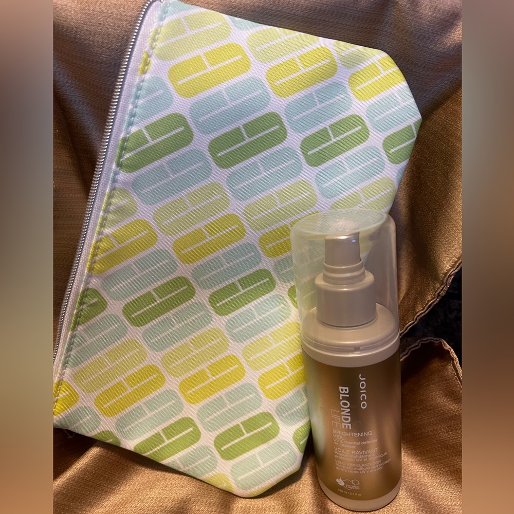 NWOT Clinique make up bag & Joico brightening veil combo.